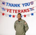 JKQ Blue Red Glitter Thank You Veterans Banner Happy Veterans Day Garland Banner Land of the Free Because of the Brave Honoring All Who Served America Patriotic Party Fireplace Mantle Wall