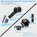 6 FT Flag Pole Kit with Mutil-Position Adjustable Bracket & Spinning Flagpole Rings, 1" Thicken Stainless Steel Metal Flag Poles for 3x5 Flag Outside House Wall Post Mount (6 FT, w/180° Black Bracket)