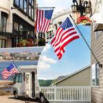 6 FT Flag Pole Kit with Mutil-Position Adjustable Bracket & Spinning Flagpole Rings, 1" Thicken Stainless Steel Metal Flag Poles for 3x5 Flag Outside House Wall Post Mount (6 FT, w/180° Black Bracket)