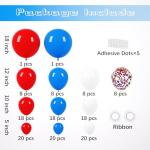 Voircoloria 148pcs Red White Blue Balloons Garland Arch Kit, Patriotic Decorations for 4th of July Independence Day Graduation Anniversary Party Decorations