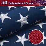 American Flag 4x6 Ft Indestructible Outdoor, Long Lasting, Heavy Duty, TearProof Polyester, Fade Resistant, High Wind US Outside Flags with Embroidered Stars, Sewn Stripes, Brass Grommets