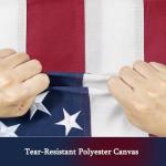 Premium American Flag Heavy Duty 3x5, TearProof & Waterproof High Wind Resistant Outdoor US Flag with Embroidered Stars, Sewn Stripes, Brass Grommets for All-Weather Durability Reinforced Long Lasting