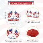 Veterans Day Decorations Banner Set Include DIY 1pc Thank You To Our Heroes Banner and 12pcs Patriotic Theme Thank You Veterans Hanging Swirls for Patriotic Supplies Decor