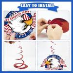 Veterans Day Decorations Banner Set Include DIY 1pc Thank You To Our Heroes Banner and 12pcs Patriotic Theme Thank You Veterans Hanging Swirls for Patriotic Supplies Decor