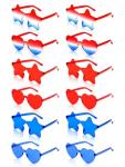 BOARDFEB 12 Pairs Star Shaped Sunglasses 4th of July Star Glasses Patriotic Glasses Rimless Star Glasses Pentagram Glasses Plastic Shutter Glasses for Independence Day Party Favors