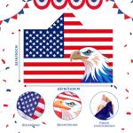 JEROKUMI American Flag Costume Cape, 4th of July USA Flag Costume with Sunglasses Temporary Tattoo Stickers, USA Patriotic Eagle Flag Cloak for Adult Women Men Patriotic Party