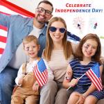 JEROKUMI American Flag Costume Cape, 4th of July USA Flag Costume with Sunglasses Temporary Tattoo Stickers, USA Patriotic Eagle Flag Cloak for Adult Women Men Patriotic Party