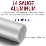 20FT Residential Flag Pole Kit,14-Gauge Aluminum,Thick Heavy Duty in Ground Flagpoles for Outside House with USA Flag, Gold Topper Ball,Aluminum Clips (Silver)