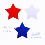 FAZHBARY 2 Pack Felt Star Garland Red White Blue Star Banner Patriotic Fourth of July Decorations Independence Day Decor