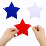 FAZHBARY 2 Pack Felt Star Garland Red White Blue Star Banner Patriotic Fourth of July Decorations Independence Day Decor