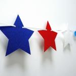 FAZHBARY 2 Pack Felt Star Garland Red White Blue Star Banner Patriotic Fourth of July Decorations Independence Day Decor