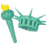 Beistle Inflatable Statue of Liberty Crown & Torch, Patriotic Party Accessories, 4th July Outfit for Parades Events, Crown—22¼" Torch—17½"