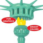 Beistle Inflatable Statue of Liberty Crown & Torch, Patriotic Party Accessories, 4th July Outfit for Parades Events, Crown—22¼" Torch—17½"