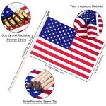 Tegeme 100 Pack of Small American Flags on Sticks, 8 x 12 Inch Mini Handheld US Flags Stick with Solid Wooden Pole Safety Spear Tip for Yard, Memorial Day, 4th of July, Independence Day Decorations
