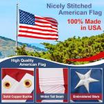 Sturdy American Flag 3x5 Ft Outdoor Heavy Duty,100% Made in USA American Flags ,Non Fading American Flags for Outside 3x5,Embroidered American Flag,3 by 5 America Flags Best High Wind all Weather US Flag,Indestructible America Flag Sewn Stripes and Embroidered Stars