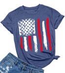 Patriotic Shirts for Women American Flag Shirt 4th of July Tshirt Graphic Tees Casual Short Sleeve Tee Top
