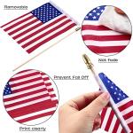 Tegeme 100 Pack of Small American Flags on Sticks, 8 x 12 Inch Mini Handheld US Flags Stick with Solid Wooden Pole Safety Spear Tip for Yard, Memorial Day, 4th of July, Independence Day Decorations