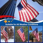 Sturdy American Flag 3x5 Ft Outdoor Heavy Duty,100% Made in USA American Flags ,Non Fading American Flags for Outside 3x5,Embroidered American Flag,3 by 5 America Flags Best High Wind all Weather US Flag,Indestructible America Flag Sewn Stripes and Embroidered Stars