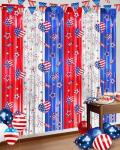 4th of July Decorations Foil Fringe Curtains for Memorial Day, 2 Pack Fourth of July Decor Party Backdrop Red White and Blue Tinsel Streamer, Patriotic Decorations for Independence Labor Veterans Day
