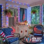JMEXSUSS 4th of July Decorations 100 LED String Lights Indoor, 33ft Red White and Blue Lights Plug-in, 8 Modes Patriotic 4th of July Lights for Indoor Outdoor Independence Day American Flag Holiday