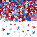 MARFOREVER Glitter 4th of July Star Confetti, Red White Blue Star Sprinkles Independence Day Scatter Confetti Patriotic Table Centerpiece for Fourth of July Memorial Day American Party Decorations