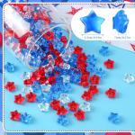 BOARDFEB 300pcs Patriotic Red Clear Blue Star Acrylic Crystals Gems Table Scatter Vase Filler for 4th of July Independence Day Veterans Memorial Day Birthday DIY Crafts Home Party Decorations