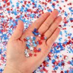MARFOREVER Glitter 4th of July Star Confetti, Red White Blue Star Sprinkles Independence Day Scatter Confetti Patriotic Table Centerpiece for Fourth of July Memorial Day American Party Decorations