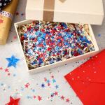 MARFOREVER Glitter 4th of July Star Confetti, Red White Blue Star Sprinkles Independence Day Scatter Confetti Patriotic Table Centerpiece for Fourth of July Memorial Day American Party Decorations