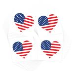 American Flag Temporary Tattoos/Perfect for 4th July - Memorial Day - Veterans Day/Patriotic Body Art/Skin Safe/Removable (American Heart 48pk)