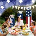 Beeveer 3 Pcs 4th of July Yard Sign with Stake Memorial Day Decorations Outdoor Lawn Decorations Patriotic Star Waterproof Red White Blue Decor Independence Day Yard Signs for Home Garden Pathway