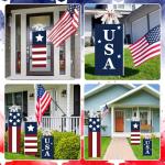 Beeveer 3 Pcs 4th of July Yard Sign with Stake Memorial Day Decorations Outdoor Lawn Decorations Patriotic Star Waterproof Red White Blue Decor Independence Day Yard Signs for Home Garden Pathway