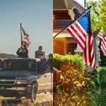 Yeesun Flag Pole for House with 3x5 American Flag, 6 FT Wall Mount with Bracket for Home Porch,Outdoor Deco.Residential or Commerical Tangle Free Flag Pole Kit (Black)