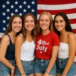 4th of July Bracelet for Women - Patriotic Outfits Red White Blue USA Charm Bracelet with American Flag Pendants, Perfect Fourth of July Jewelry & Independence Day Accessories, Adjustable 7-9.25 Inch