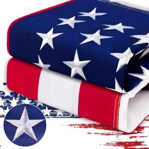 American Flag 3x5 FT Outdoor Heavy Duty, USA Flag 3X5 FT 100% 420D Nylon, Sturdy American Flags 3x5 for Outside Longest Lasting, Fade Resistant US Flag with Embroidered Stars, Brass Grommets, Sewn Stripes