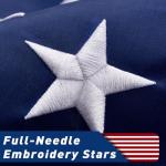 3x5 FT American Flags for Outside - Heavy Duty Polyester US Flag with Embroidered Stars & Sewn Stripes, Brass Grommets - Vibrant Outdoor USA Flags for All Weather