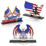 B1ykin 3Pcs Veterans Memorial Day Table Topper Centerpiece Decorations Set, Happy Veterans Day Brave Soldier Removable Wooden Decor, 11th November Table Sign for Patriotic Party Memorial Supplies Home