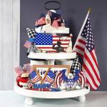 B1ykin 3Pcs Veterans Memorial Day Table Topper Centerpiece Decorations Set, Happy Veterans Day Brave Soldier Removable Wooden Decor, 11th November Table Sign for Patriotic Party Memorial Supplies Home