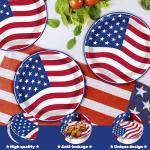 QZYL 50 PCS 4th of July Plates, 9 Inches Heavy Duty Paper Plates, Round Disposable Plates for Party, Paper Tableware for Veterans Day Memorial Day Patriotic Independence Day Party Decorations
