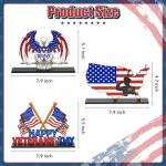 B1ykin 3Pcs Veterans Memorial Day Table Topper Centerpiece Decorations Set, Happy Veterans Day Brave Soldier Removable Wooden Decor, 11th November Table Sign for Patriotic Party Memorial Supplies Home