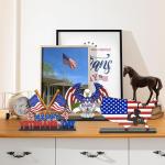 B1ykin 3Pcs Veterans Memorial Day Table Topper Centerpiece Decorations Set, Happy Veterans Day Brave Soldier Removable Wooden Decor, 11th November Table Sign for Patriotic Party Memorial Supplies Home