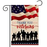 Veterans Day Garden Flag Vertical Double Sided Burlap 12×18 Inch Memorial Day, Fourth of July, Veterans Day Patriotic Flag Decorations