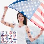 4th of July Outfits for Women - 120 Pack Red White and Blue Usa Flag Patriotic Tattoos for Veterans Day Party Favors Supplies | Fourth of July Decorations Decor - 4th of July Accessories Shirts