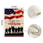Veterans Day Garden Flag Vertical Double Sided Burlap 12×18 Inch Memorial Day, Fourth of July, Veterans Day Patriotic Flag Decorations