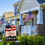 Veterans Day Garden Flag Vertical Double Sided Burlap 12×18 Inch Memorial Day, Fourth of July, Veterans Day Patriotic Flag Decorations