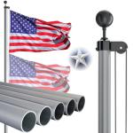 NELXINJO Heavy Duty 25FT Flag Pole -13 Gauge Extra Thick Aluminum Flagpole kit for House Yard - 80 MPH Wind Tested.