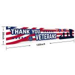 Large Thank You Veterans Banner 120" x 20" Flag for Deck Terrace Porch Balcony Backyard Lawn Garden Decoration with 4 Brass Grommets (colour5)