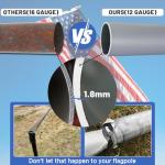 NELXINJO Heavy Duty 25FT Flag Pole -13 Gauge Extra Thick Aluminum Flagpole kit for House Yard - 80 MPH Wind Tested.