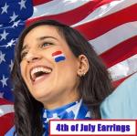 4th of July Earrings for Women Outfits Accessories, Fourth of July Deals Independence Day Patriotic Dress Shirts, USA American Flag Red White Blue Hoop Stud Jacket Jewelry