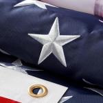 American Flag 3 x 5ft, American Flags for Outside 100% Polyester Long Lasting, Heavy Duty US Flag with Embroidered Stars, Sewn Stripes, Brass Grommets, High Wind Proof USA Flags for Outdoor