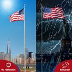 American Flag 3 x 5ft, American Flags for Outside 100% Polyester Long Lasting, Heavy Duty US Flag with Embroidered Stars, Sewn Stripes, Brass Grommets, High Wind Proof USA Flags for Outdoor